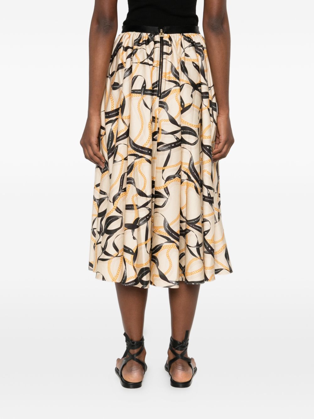 Elisabetta Franchi Beige Skirts – Printed Midi Styles