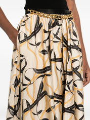 Elisabetta Franchi Beige Skirts – Printed Midi Styles