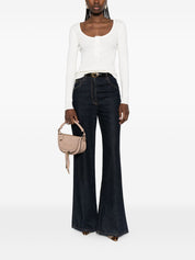 Chloé White Sweater — Scoop Neck Cotton Knit (New)