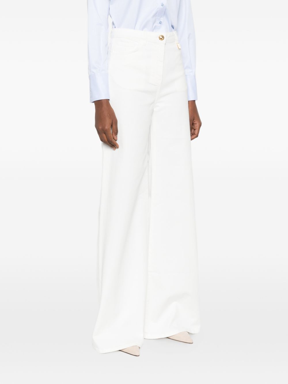 Elisabetta Franchi Jeans — Ivory Flared Leg (Women)