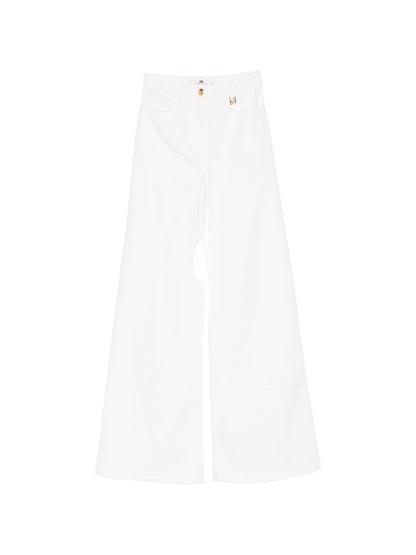 Elisabetta Franchi Jeans — Ivory Flared Leg (Women)