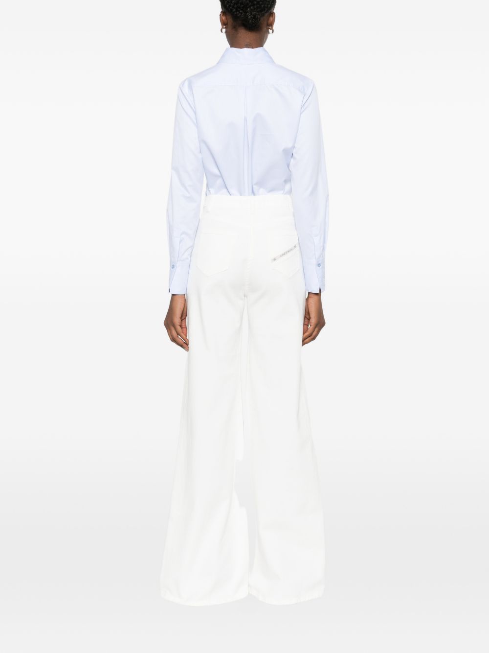 Elisabetta Franchi Jeans — Ivory Flared Leg (Women)