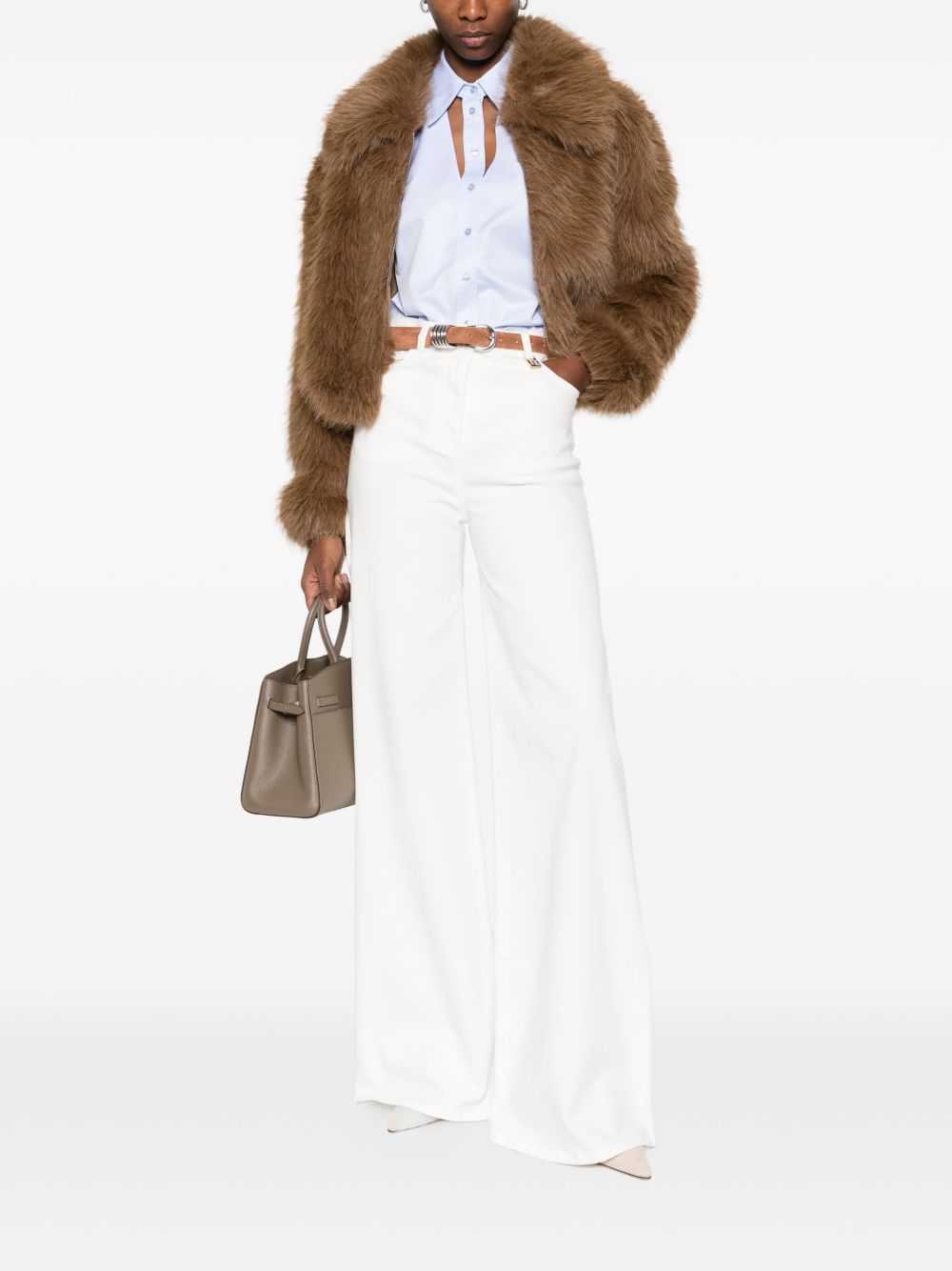 Elisabetta Franchi Jeans — Ivory Flared Leg (Women)