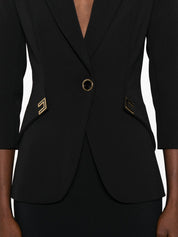 Elisabetta Franchi Jackets — Single‑Breasted Black Blazer