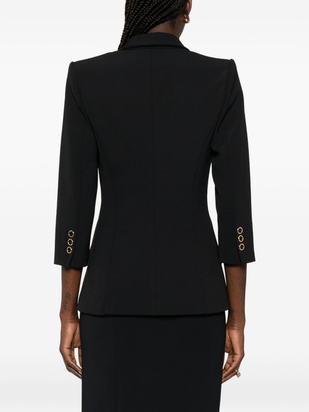 Elisabetta Franchi Jackets — Single‑Breasted Black Blazer