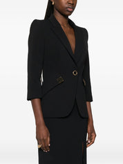 Elisabetta Franchi Jackets — Single‑Breasted Black Blazer
