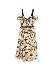 Elisabetta Franchi Beige Dresses — Midi Cotton Dress