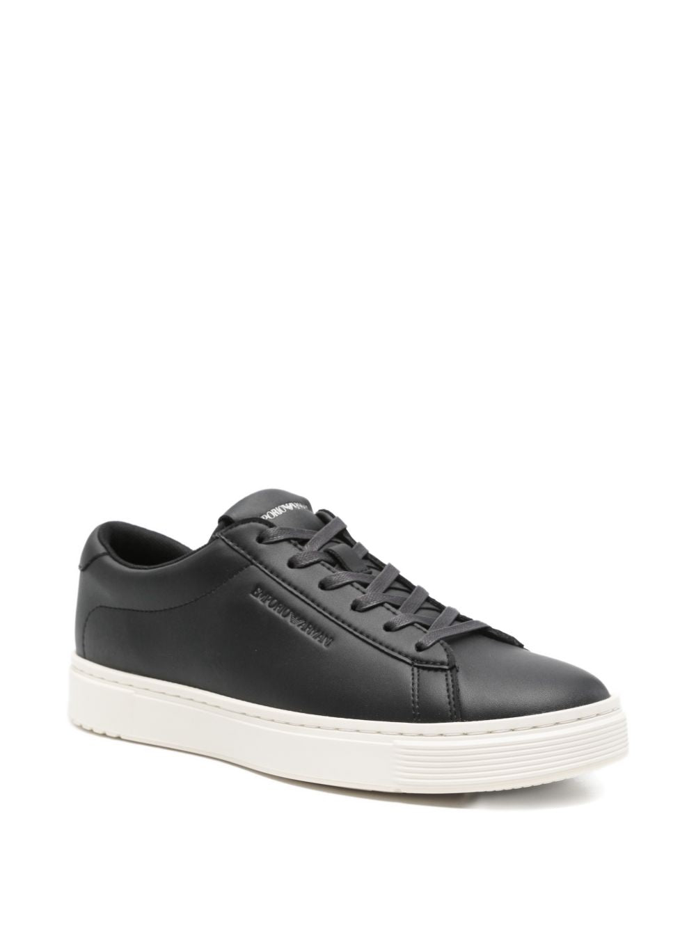 Emporio Armani Black Sneakers — Elegant Leather Menswear