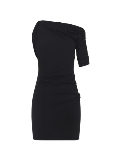 JACQUEMUS Dresses — La Mini Robe Drapeado, Black