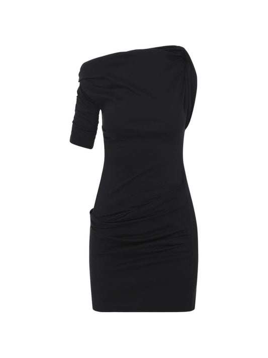 JACQUEMUS Dresses — La Mini Robe Drapeado, Black
