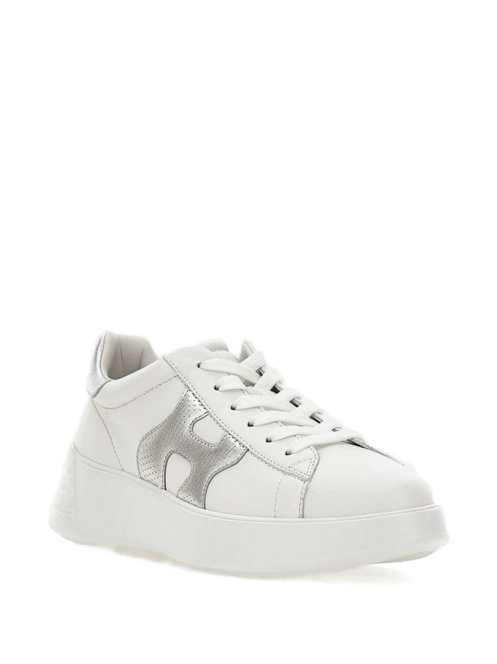 Hogan Silver Sneakers — Leather Lace-Up Women’s 2026