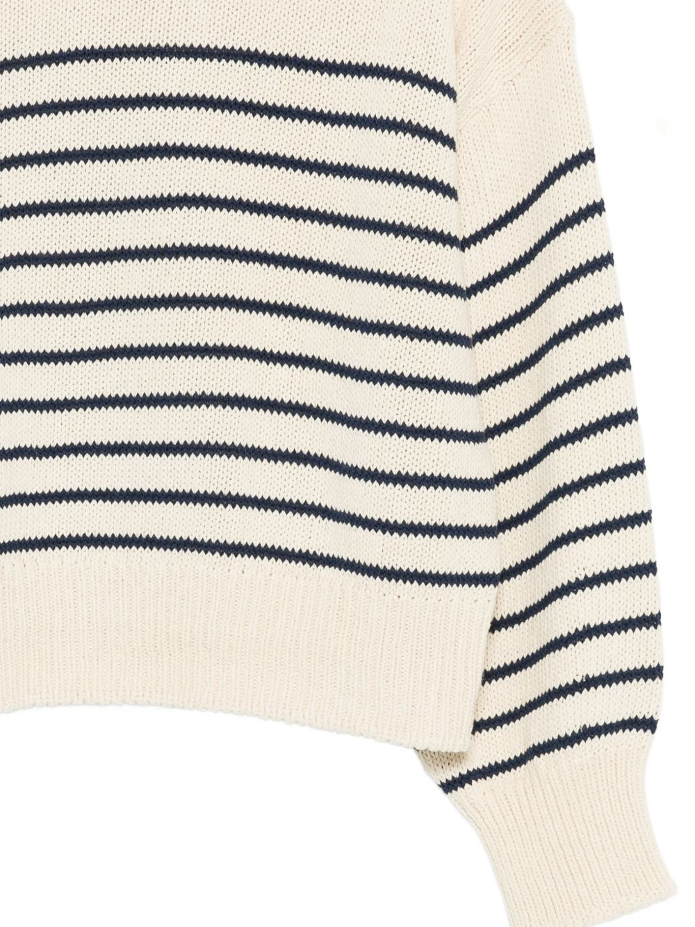 Alysi Sweaters White — Striped Knit Sweater for Women
