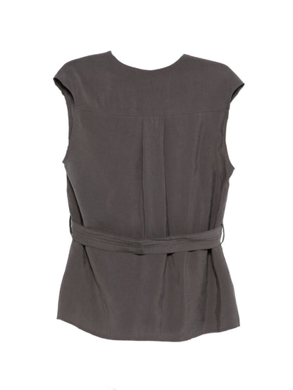 Alysi Grey Cowl-Neck Top | Luxury Topwear for Women