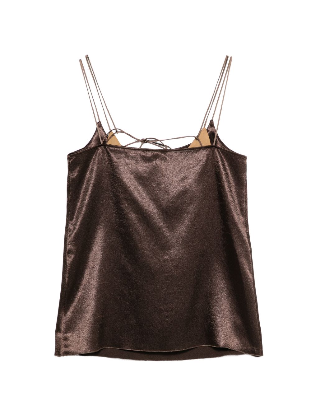 Alysi Brown Spaghetti-Strap Top — New In