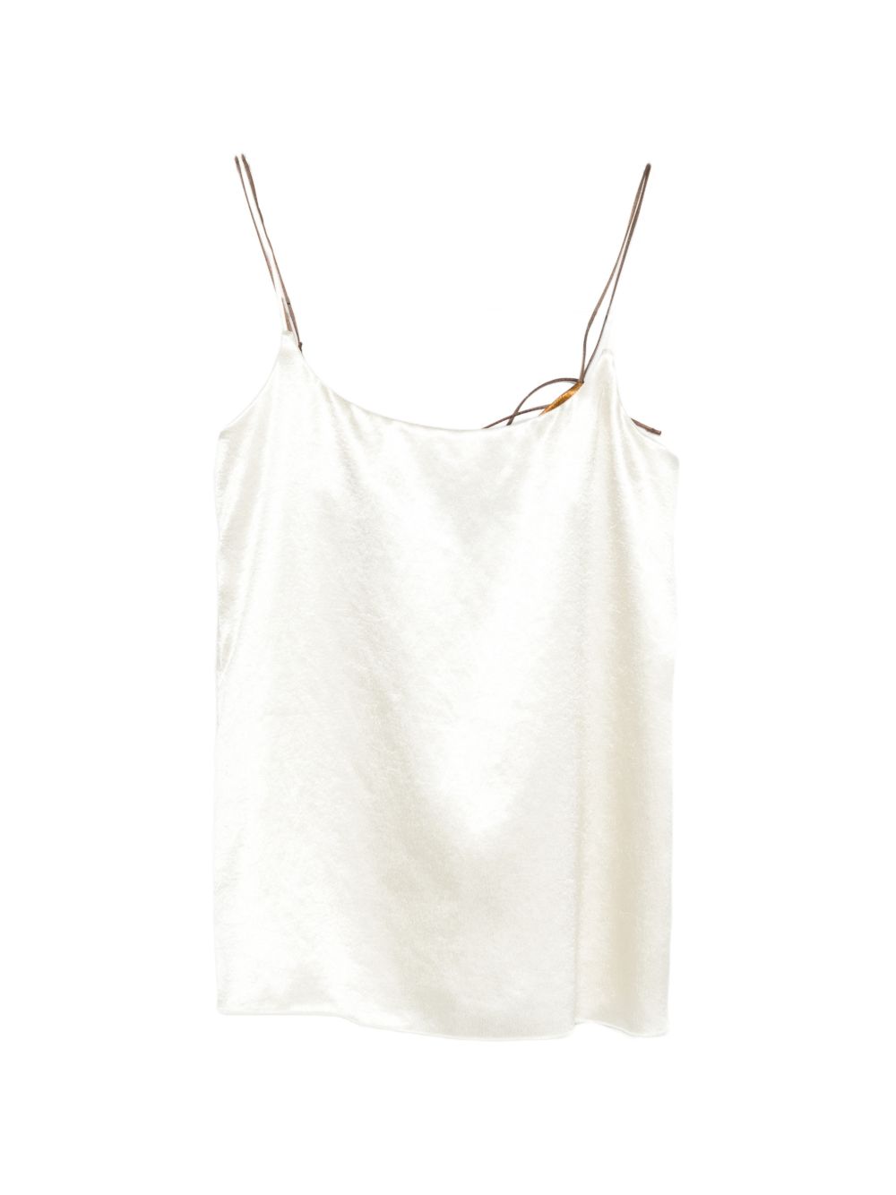 Alysi White Topwear — Sleek Strap Square-Neck Top