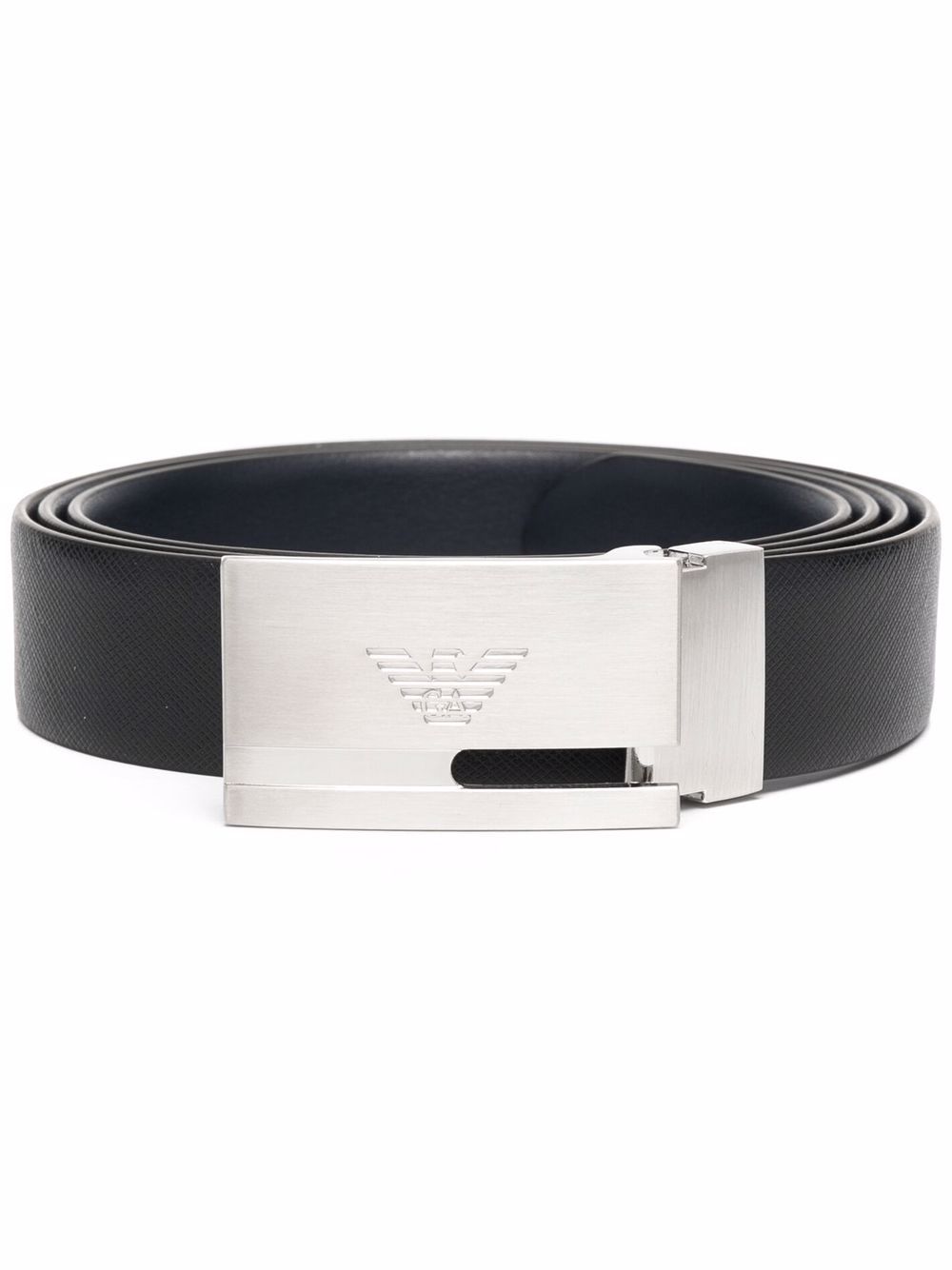 EMPORIO ARMANI EXCLUSIVE Belts — Black Leather Buckle
