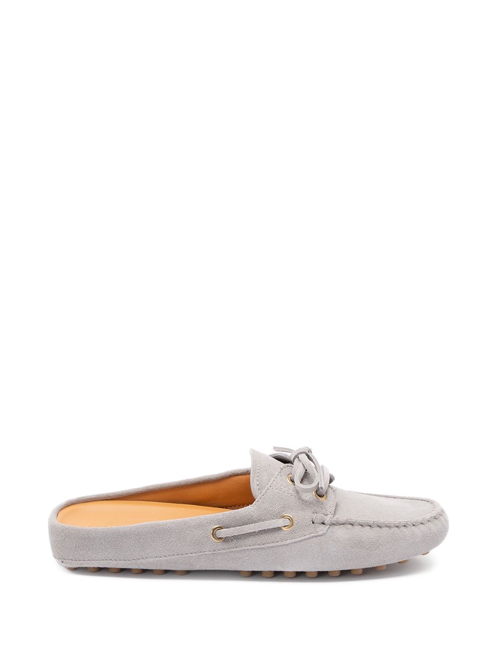 Tod'S Grey Moccasins — Flat Suede Loafers
