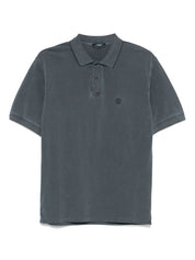 HERNO Logo Cotton Polo Shirt for Men — Blue Grey Topwear