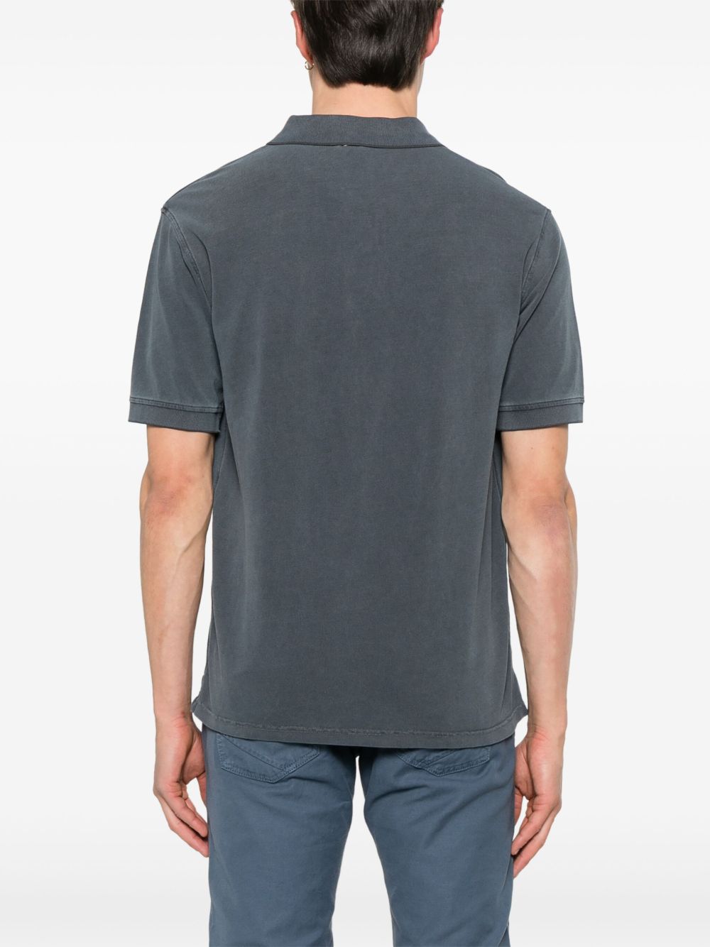 HERNO Logo Cotton Polo Shirt for Men — Blue Grey Topwear