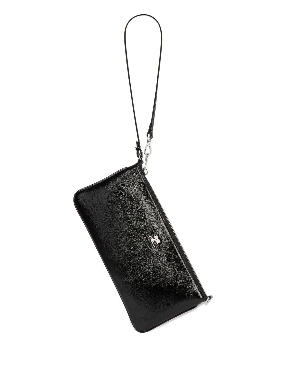 Courreges Pre Black Leather Clutch — New In