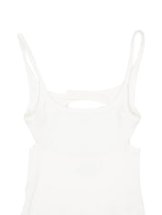 Courreges Pre White Ribbed Cut-Out Top — New In