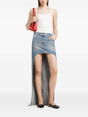 Courreges Pre White Ribbed Knit Top — New Arrival