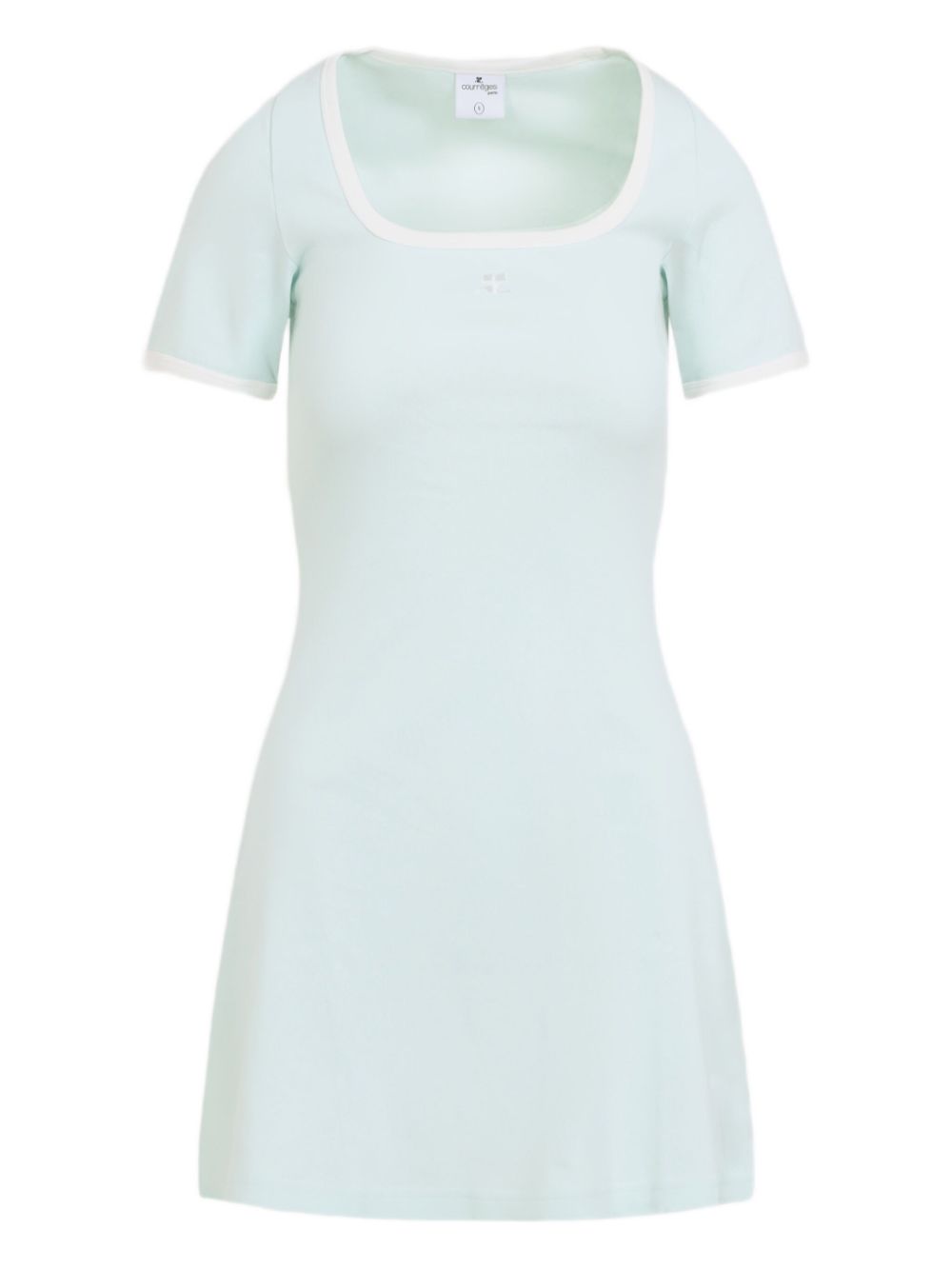 Courreges Pre Dresses — Clear Blue Short Sleeve Dress