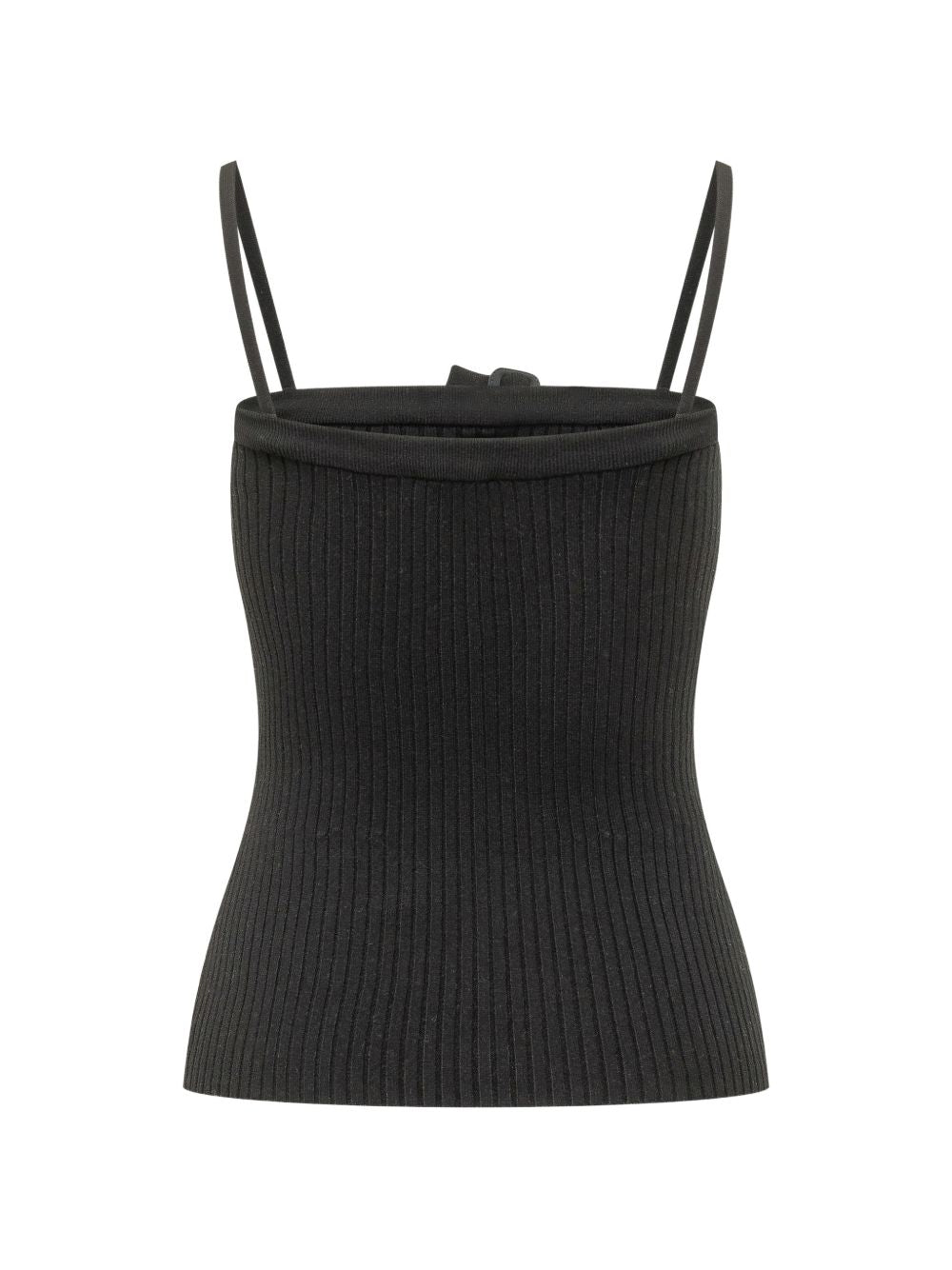 Courreges Pre Black Rib Knit Top — New In