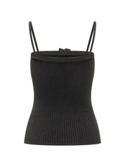Courreges Pre Black Rib Knit Top — New In