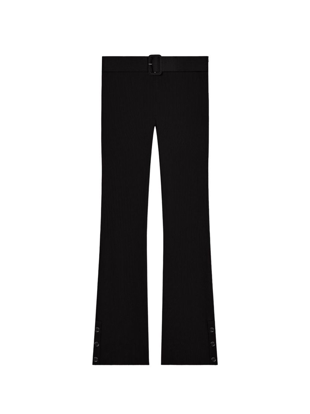 Courreges Pre Trousers Black — Ribbed Capri Trousers