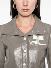 Courreges Re-Edition Jackets — Faux Leather Light Brown