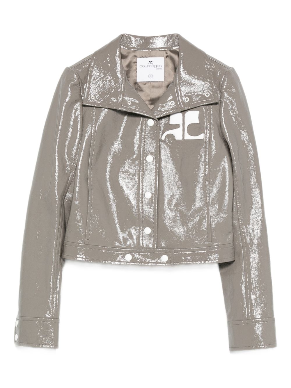 Courreges Re-Edition Jackets — Faux Leather Light Brown