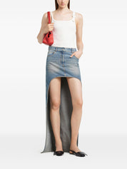 Courreges Pre Blue Denim Skirt with Cut-Outs