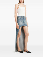 Courreges Pre Blue Denim Skirt with Cut-Outs