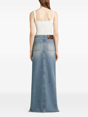 Courreges Pre Blue Denim Skirt with Cut-Outs