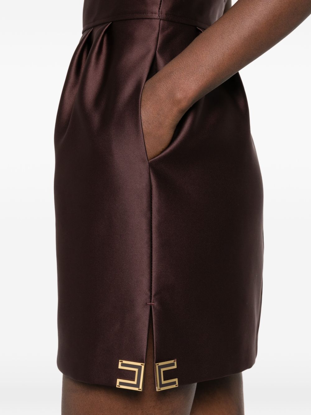 Elisabetta Franchi Dresses Brown - Draped Sleeveless Dress