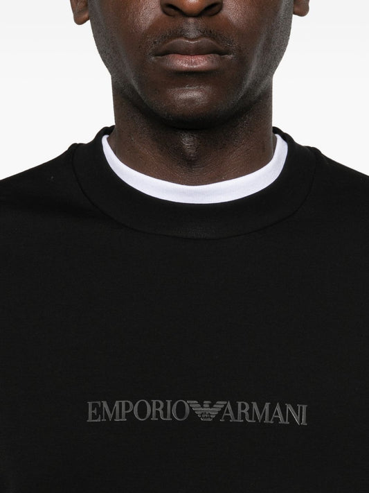 Emporio Armani Black Sweater — Crew Neck Topwear