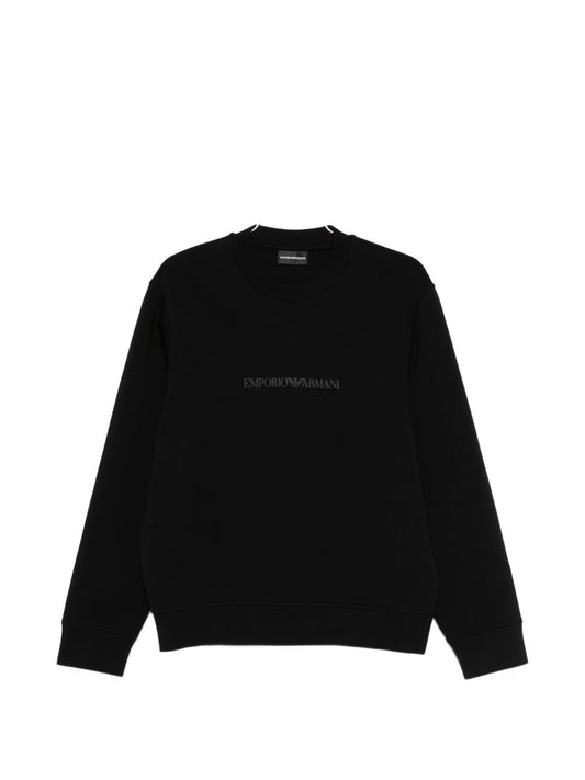 Emporio Armani Black Sweater — Crew Neck Topwear