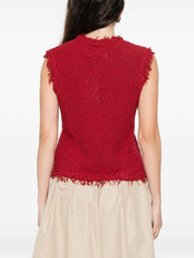 Iro Red Sweater Vest — Sleeveless Shanny Cotton