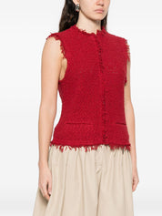 Iro Red Sweater Vest — Sleeveless Shanny Cotton
