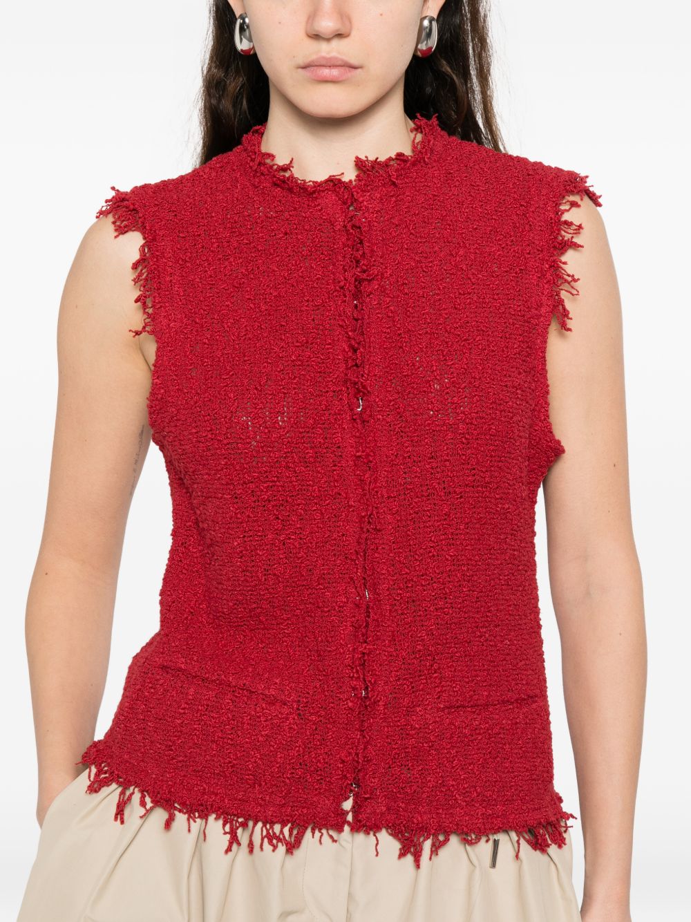 Iro Red Sweater Vest — Sleeveless Shanny Cotton