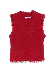 Iro Red Sweater Vest — Sleeveless Shanny Cotton