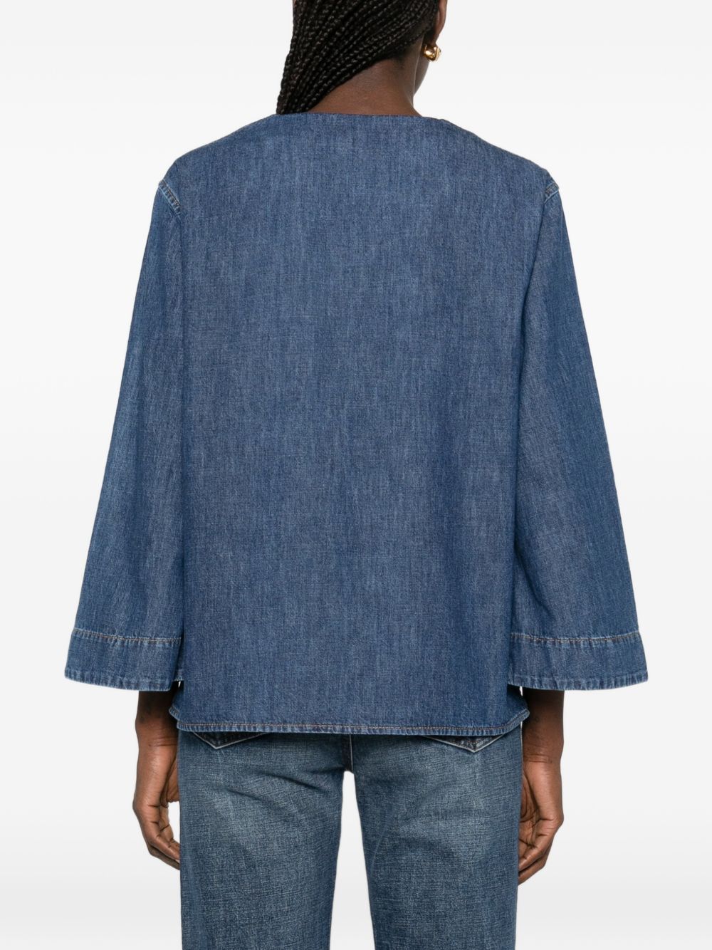 Valentino Blue Shirts — VLogo Denim Blouse, New In