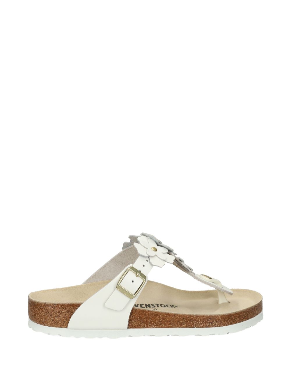 Birkenstock Sandals White — Gizeh T‑Bar Leather