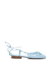 Hereu Flat Shoes Clear Blue — Mantera Leather Ballets