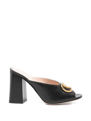 Valentino Garavani Sandals — Black Leather Mules (Women)