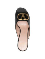 Valentino Garavani Sandals — Black Leather Mules (Women)
