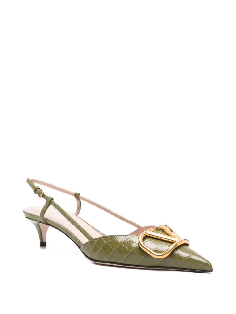Valentino Garavani Green Medium Heel Slingbacks