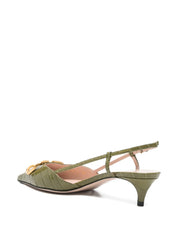 Valentino Garavani Green Medium Heel Slingbacks