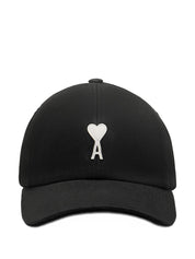 Ami Paris Ami De Coeur Baseball Cap - Black, Adjustable